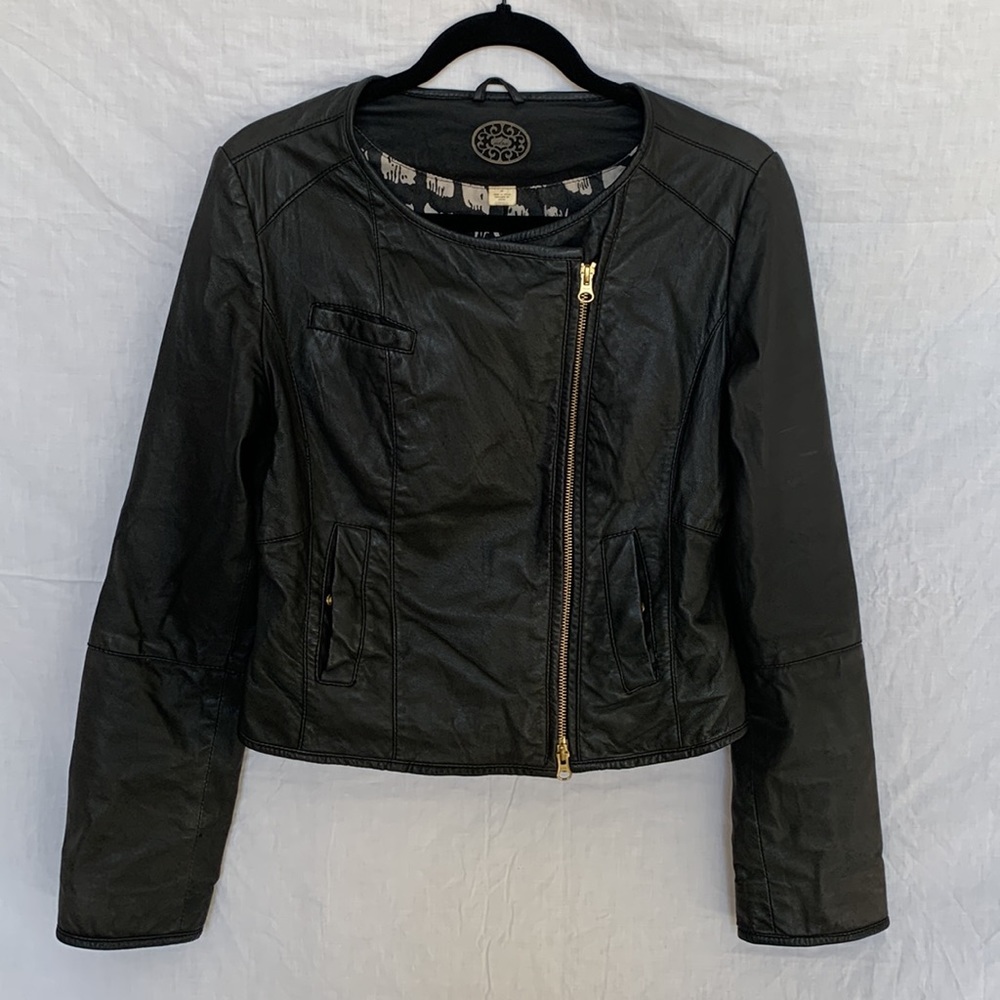 Idra for Anthropologie genuine leather moto jacket